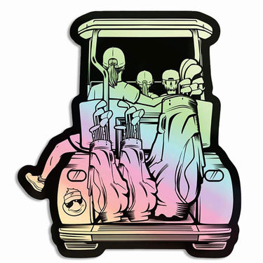 Mom & Kids Golf Cart Holographic Sticker